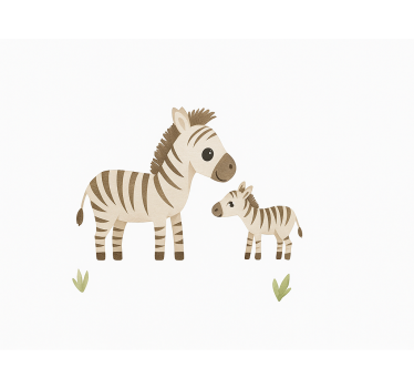 Nálepka pre deti matka a dieťa zebra - Tenstickers