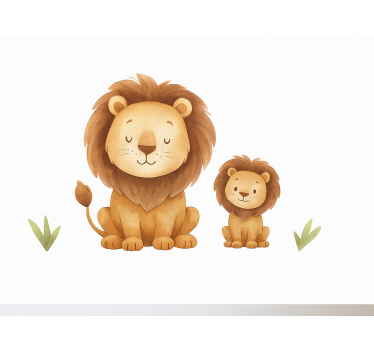Nálepka pre deti otec a syn lev - Tenstickers