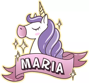 Nálepka s menom unicorn wall - Tenstickers