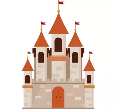 Nálepka pre rustikálny hrad skica pre deti - Tenstickers