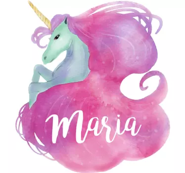 Nálepka pre deti rozmarná ilustrácia jednorožca - Tenstickers