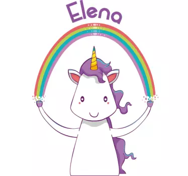 Nálepka pre deti vlastná dúha jednorožca - Tenstickers