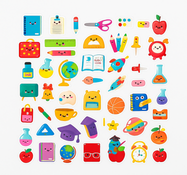 Nálepka pre deti prvky školskej súpravy - Tenstickers