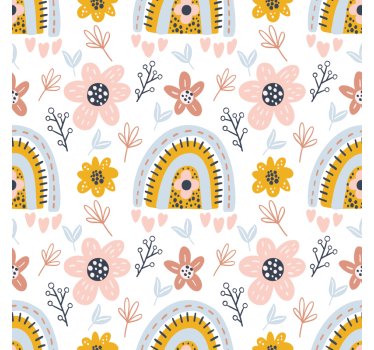 Nálepky na nábytok boho oblaky a dúhy - Tenstickers