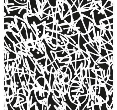 Nálepky na nábytok čierno-biele graffiti - Tenstickers