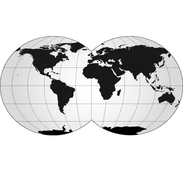 Mapa sveta s dvojitou nálepkou zemegule - Tenstickers
