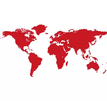 červená mapa sveta s linkami obývacej izby dekorácie steny - Tenstickers