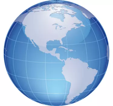 Nálepka s mapou sveta modrý guľový glóbus - Tenstickers