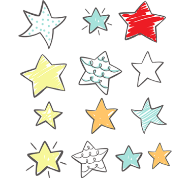 Nálepka pre bábätko farebné hviezdne prvky - Tenstickers