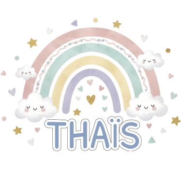 Nálepka pre deti dúhové meno na nalepenie - Tenstickers