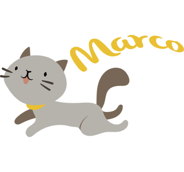 Nálepka prispôsobiteľná pre mačku a meno - Tenstickers