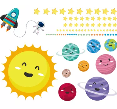 Nálepka na stenu pre detské solárne systémy - Tenstickers