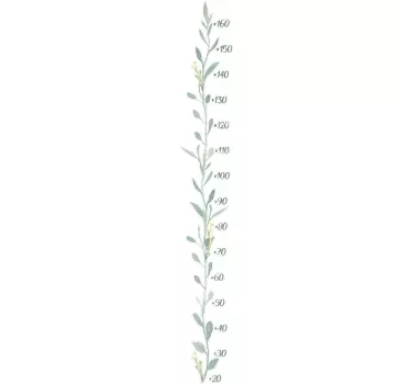 Eukalyptus listy (metre) výška grafická nálepka na stenu - Tenstickers