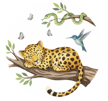 Nálepka pre deti spící leopard - Tenstickers