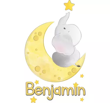 Nálepka na mesiac a hviezdy s prispôsobiteľným názvom - Tenstickers