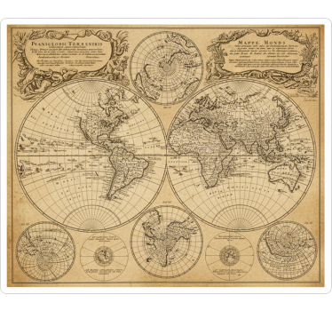 Nálepky na nábytok vintage svetová mapa - Tenstickers