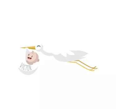 Bocian s baby samolepky na stenu pre dieťa - Tenstickers