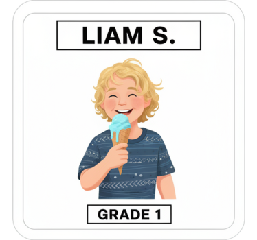 Nálepka pre deti na prispôsobenie obedára - Tenstickers