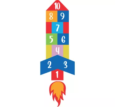 Nálepky na stenu na rakety na hopscotch pre deti - Tenstickers
