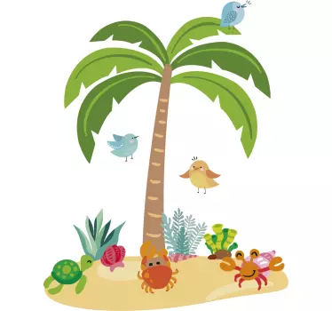 Nálepka na palmu a morské zvieratá - Tenstickers