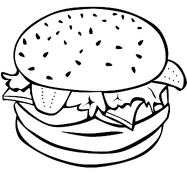 Nálepka s obrysom steny hamburger - Tenstickers