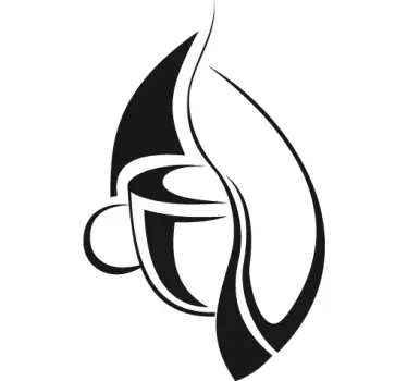 Nálepka s kávou zrnková káva logo - Tenstickers