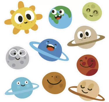 Detské planéty ilustrácie nástenné umenie - Tenstickers