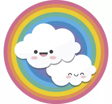 Detská dúha a mraky ilustračné obtisky - Tenstickers