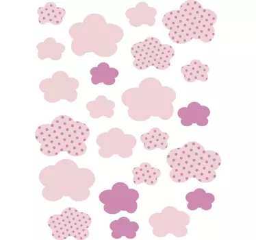 Ružové mraky ilustrácie nástenné umelecké obtisky - Tenstickers