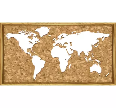 Nálepka s mapou korku sveta - Tenstickers