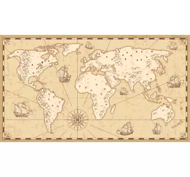 Nálepka s mapou sveta vo veku - Tenstickers
