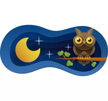 Nálepka pre deti sova pod mesiacom - Tenstickers