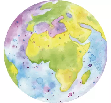 Nálepka s mapou sveta farebný svetový prehľad - Tenstickers