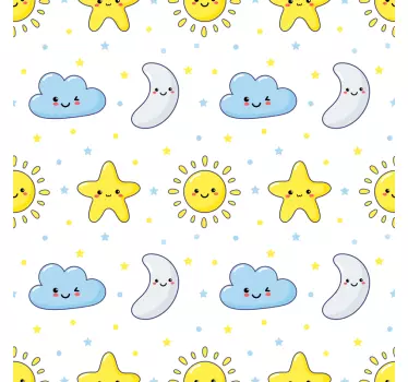 Nálepka pre deti roztomilý ospalý mesiac - Tenstickers