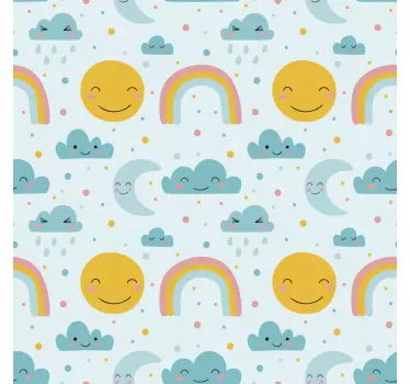 Nálepka pre deti s usmievavými slnečnými vzormi - Tenstickers