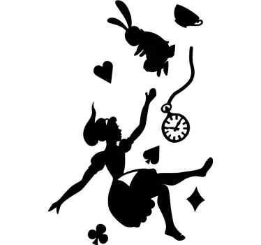 Alice a biely králik rozprávky múr - Tenstickers