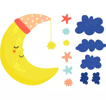 Mesiac a hviezdy ilustrácie nástenné umenie - Tenstickers