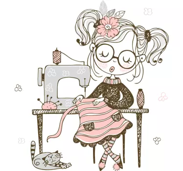 šijací set ilustrácie nástenné umenie - Tenstickers