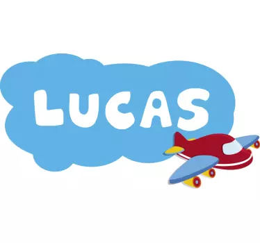 Pomenované lietadlo a cloud ilustrácie nástenné umenie - Tenstickers
