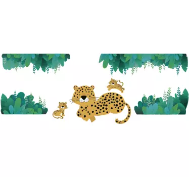 Nálepka s leopardou matkou a deťmi - Tenstickers