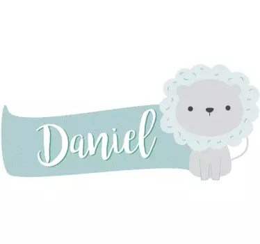 Nálepka pre deti personalizovaný roztomilý dizajn leva - Tenstickers