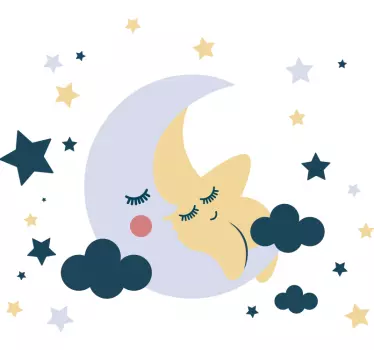 Nálepka s mesiacom a hviezdami - Tenstickers