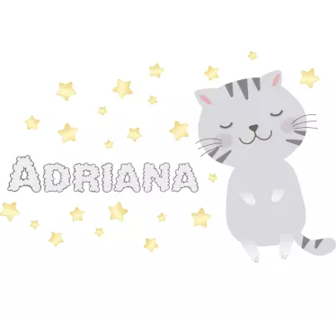 Nord style kitty wall dekor - Tenstickers