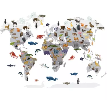 Nálepka s mapou sveta pre nordický štýl - Tenstickers