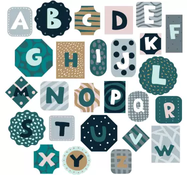 Abeceda nordic style abeceda nástenné nálepky - Tenstickers
