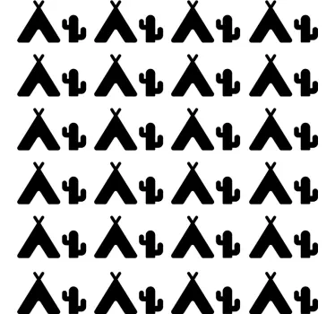 Nálepka pre deti s motívom stanu a kaktusov - Tenstickers
