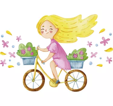Jarná kvetina kolo ilustrácie múr umenie - Tenstickers