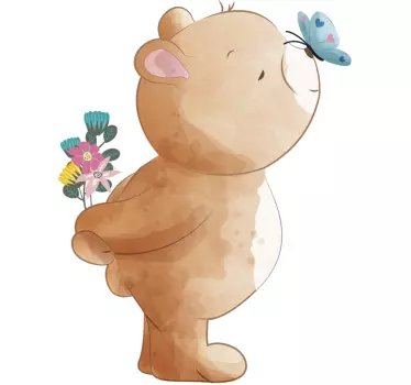 Nálepka na medveď a motýľ - Tenstickers