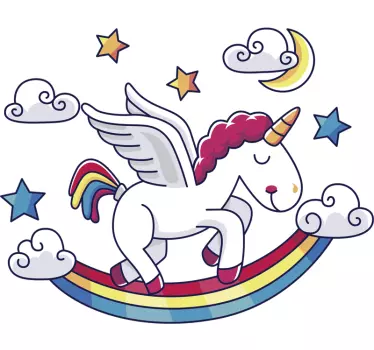 Dúha s obtiskom fantasy jednorožec - Tenstickers