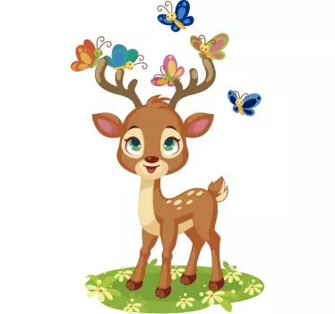 Animovaný jeleň ilustrácie nástenné umenie - Tenstickers